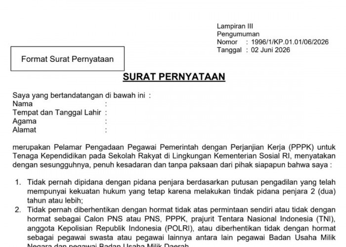 Jangan Sampai Salah! Ini Isi dan Link Unduh Surat Pernyataan 10 Poin PPPK Kemensos 2026