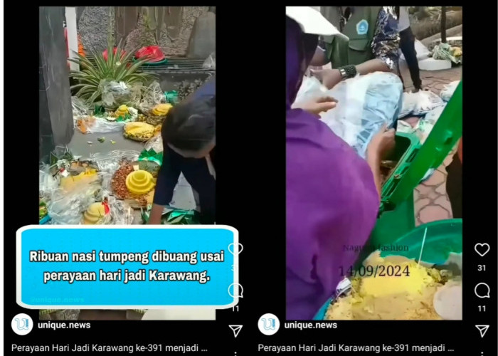 Tuai Sorotan Publik, Ribuan Nasi Tumpeng Dibuang Usai Perayaan Hari Jadi Karawang