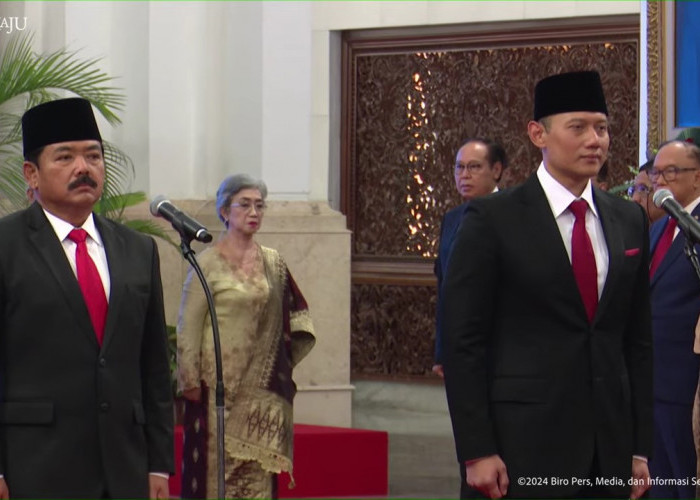 Dilantik Jokowi, AHY Resmi Jabat Menteri ATR, Hadi Gantikan Mahfud MD