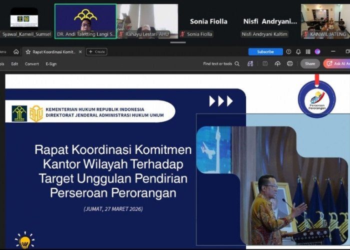 Kemenkum Sumsel Targetkan 185 Perseroan Perorangan, Dorong UMK Naik Kelas