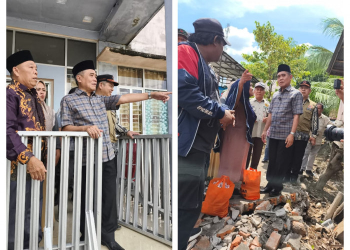 Wabup Ogan Ilir Berikan Bantuan untuk Korban Rumah Roboh di Kecamatan Payaraman Usai Diterjang Banjir