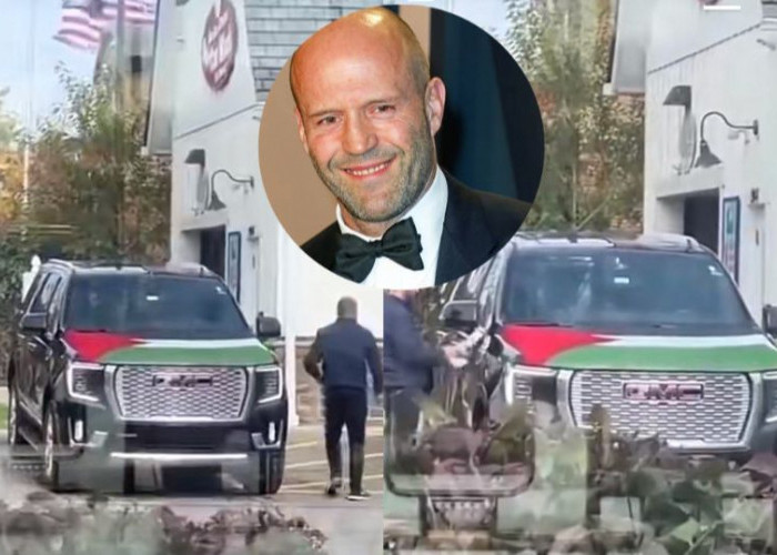  Aktor Hollywood Jason Statham Pasang Bendera Palestina di Mobil Mewahnya
