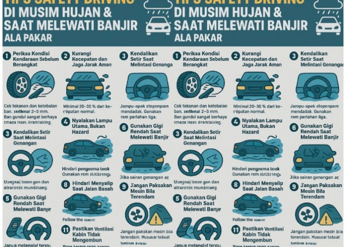Musim Hujan Tiba, Ini 12 Tips Safety Driving untuk Cegah Kecelakaan dan Terjebak Banjir