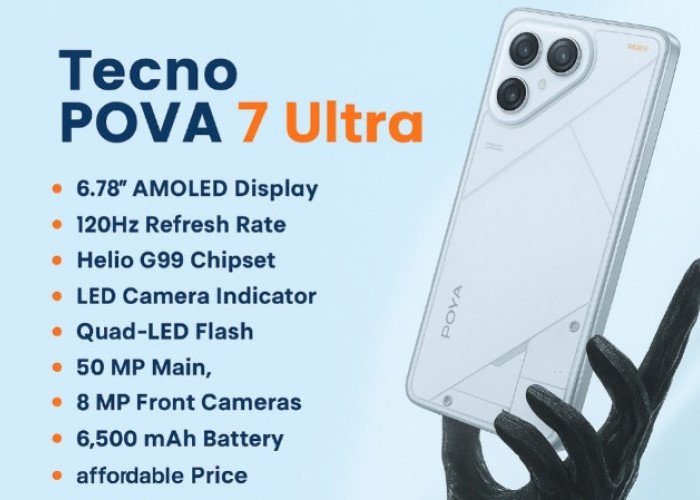 Tecno Pova 7 Ultra Guncang Pasar Ponsel Futuristik, Spesifikasi Mumpuni Refresh Rate 120 Hz