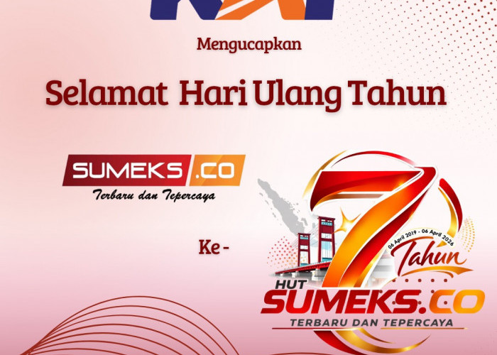 KAI Mengucapkan Selamat Ulang Tahun ke-7 SUMEKS.CO Tahun 2026