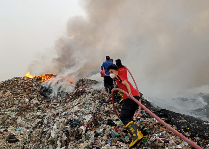 Kebakaran Lahan di Ogan Ilir Merembet hingga ke TPA, Puluhan Personel Damkar Berjibaku Padamkan Api