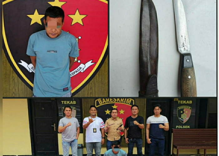 Polsek Indralaya Amankan Seorang Pria di Depan SPBU Muara Meranjat, Saat Ungkap Kasus Kepemilikan Sajam