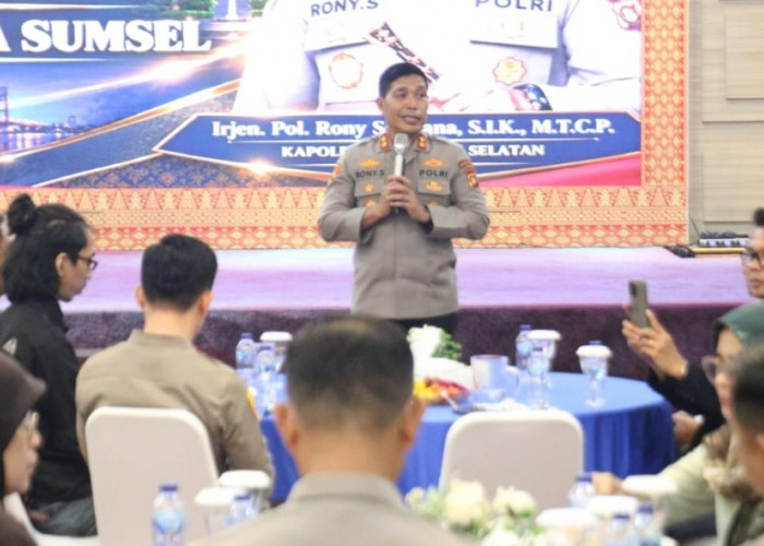 Kapolda, Wakapolda hingga PJU Polda Sumsel Kumpul Bareng Jurnalis, Ini Pesan Rony Samtana