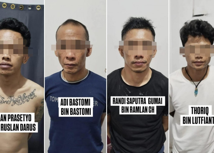 Jatanras Polda Sumsel Sergap Seorang Pecatan Polri dan 3 Rekannya, Temukan Senpi dan Sabu