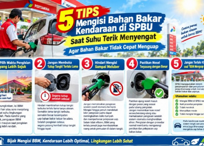 5 Tips Mengisi Bahan Bakar Kendaraan di SPBU Saat Suhu Terik agar Tidak Cepat Menguap