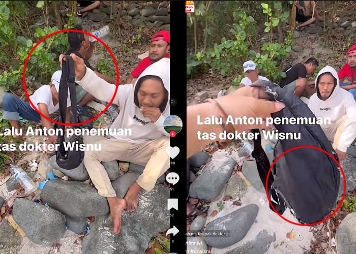 Setelah SIM C dan Casing iPhone Kali Ini Tas ‘Uniqlo’ Dokter Wisnu Ditemukan di Pasir Pantai Teunting Unting