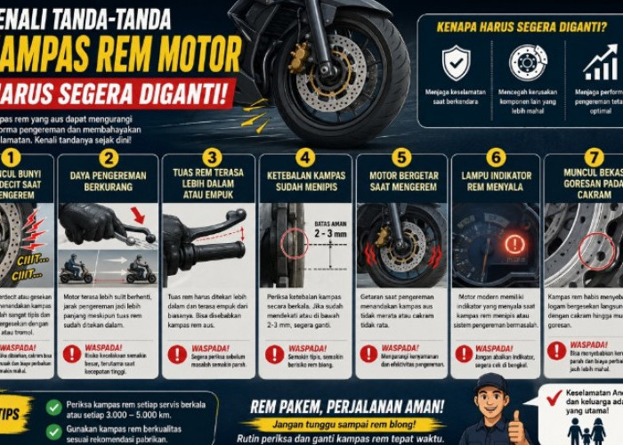 Kenali Tanda-Tanda Kampas Rem Motor Harus Segera Diganti, Jangan Tunggu Sampai Rem Blong!