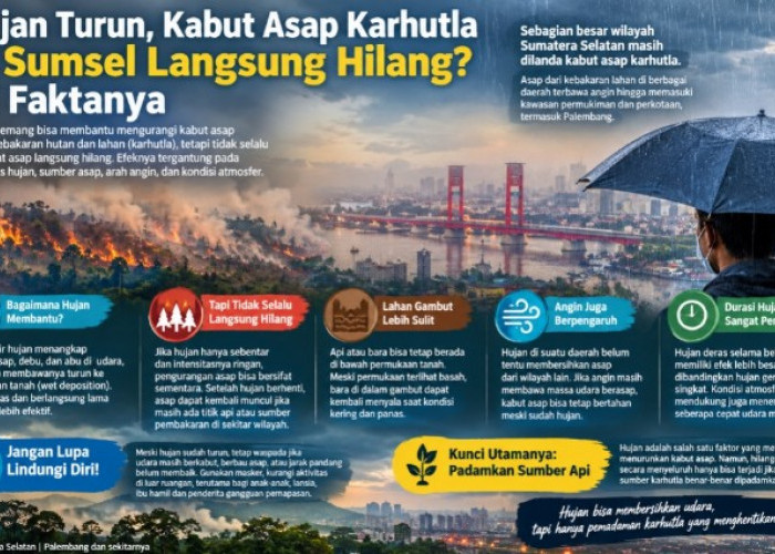 Hujan Turun, Kabut Asap Karhutla di Sumsel Langsung Hilang? Ini Faktanya