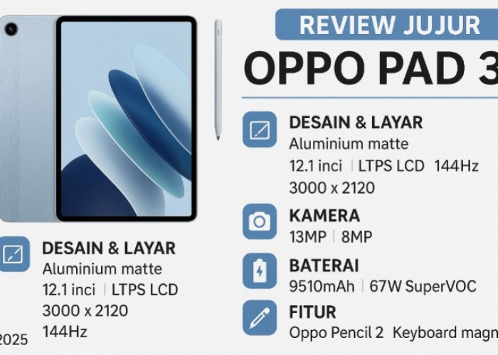 Review Jujur Oppo Pad 3, Tablet Canggih 2025 yang Tampil Beringas dan Elegan