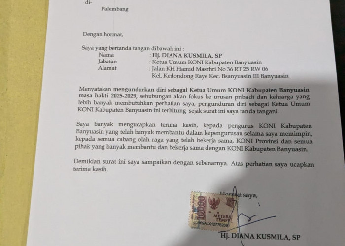 Terungkap, Ini Penyebab Ketua KONI Banyuasin Ajukan Pengunduran Diri!