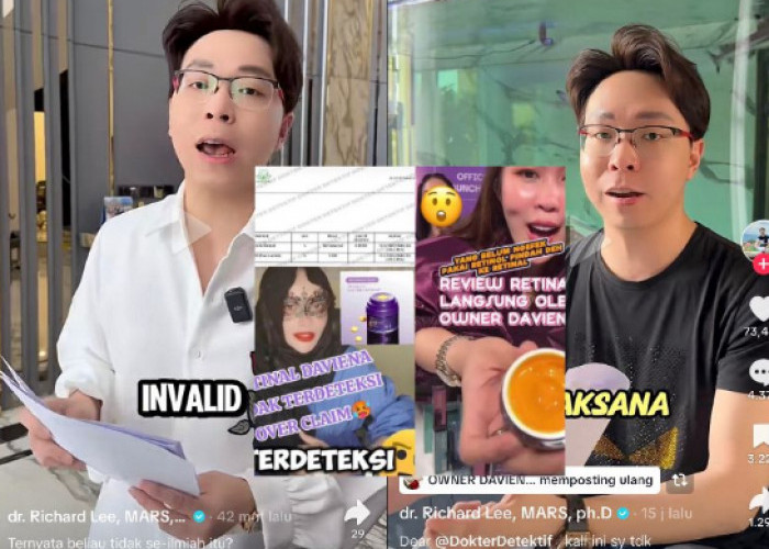 dr Richard Lee Kecewa, Sebut Hasil Uji Lab Doktif Keliru, Daviena Skincare Tidak Overclaim?