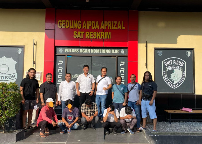 Sering Pungli di Pasar Shopping Kayuagung, 5 Preman Diamankan Satreskrim Polres OKI
