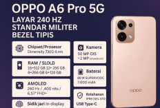 Oppo A6 Pro 5G Bezel Tipis dengan Layar 240 Hz dan Standar Militer, Performa Gahar di Kelasnya
