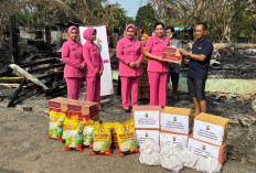 Pasca Kebakaran, Polisi dan Bhayangkari Prabumulih Bantu Korban di Patih Galung
