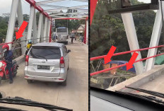 Pagi Ini Truk Kosongan dan Mobil Kecil Boleh Lewat Jembatan Darurat Paska Jembatan Muara Lawai Ambruk