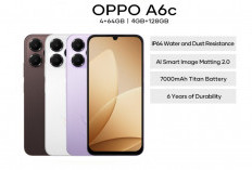 Oppo A6c, Bisa Tahan Hingga 3 Hari, Baterai Monster 7.000 mAh Jadi Daya Tarik Utama