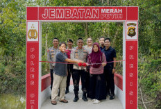 Permudah Akses Masyarakat dan Anak-anak Sekolah, Jembatan Merah Putih Diresmikan Polres OKI