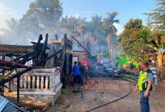 Rumah Kayu di Sungai Pinang 2 Ogan Ilir Terbakar Tak Bersisa Saat Penghuni Sedang Tertidur Pulas