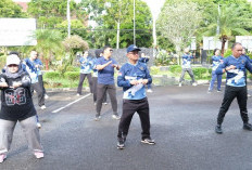 Kanwil Kemenkum Babel Gelar Senam Pagi Bersama Tingkatkan Kebugaran Pegawai