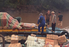 Kapal Jukung Kandas di Perairan Sungai Baung, Imbas Jarak Pandang Terbatas oleh Pekatnya Asap
