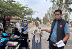 Ajak Masyarakat Jauhi Narkoba, Polres Ogan Ilir Pasang Spanduk dan Bagikan Stiker Imbauan di Indralaya