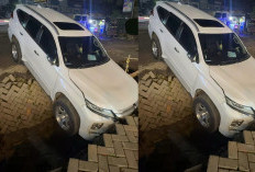 Gorong-gorong Amblas Bersama Pajero di Parkiran Indomaret Km 12, Hingga Saat Ini Belum Dievakuasi  