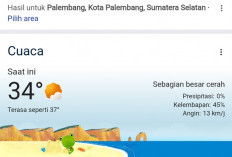 Tembus 34 Derajat, Cuaca Panas Ekstrem Landa Palembang Warga Diminta Waspada