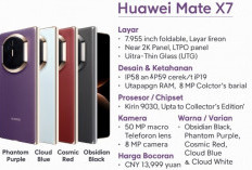 Foldable Phone Huawei Mate X7: Kamera 50 MP Aperture Variabel, dan Ketahanan IP59 Jadi Andalan