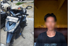 Ketahuan Curi Motor di Pasar dan Sempat Diserbu Warga, Pelaku Curanmor Diamankan ke Polsek Indralaya