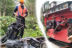 NGERI, 2 Pemotor Terseret Kereta Api 1 Km Tak Tahu Perlintasan KA Tanpa Palang Pintu 