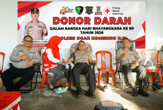 Ratusan Personel Polres OKI Donor Darah Bersama TNI dan Masyarakat Sambut Hari Bhayangkara
