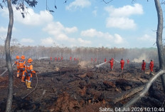 Sisa 4 Hektar Lahan Gambut Terbakar di Desa Sumber Hidup OKI Fokus Mopping Up