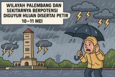 Akhir Pekan Basah, Wilayah Palembang dan Sekitarnya Berpotensi Diguyur Hujan