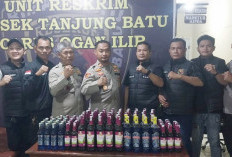 Operasi Miras Polsek Tanjung Batu Ogan Ilir, 89 Botol Disita dari Sejumlah Warung di Wilayah Hukumnya