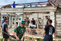 Rumah Bangunan Papan Milik Lansia di Desa Pematang Sukatani OKI Dibangun TNI 