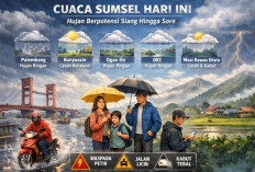 Hujan Masih Mendominasi Sumsel, BMKG Imbau Warga Waspada Cuaca Siang hingga Sore Hari