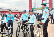 Patroli Sepeda Polda Sumsel Warnai CFD Ampera, Warga Merasa Lebih Aman