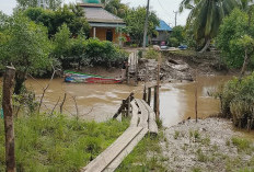 Jembatan Satu-satunya di Karang Anyar Banyuasin Ambruk, Warga Terpaksa Beraktivitas Pakai Perahu