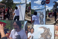 Live Painting Rejo Arianto Memukau di Depan Patung Biawak Karyanya yang Dibenci Pemain Proyek Nakal 