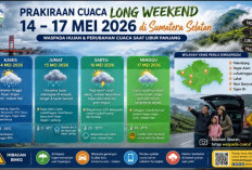 Long Weekend 14-17 Mei 2026 di Sumsel Diprediksi Diguyur Hujan, BMKG Imbau Warga Waspada Cuaca Ekstrem Saat