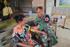 Satgas TMMD Berikan Layanan Kesehatan ke Warga Pematang Sukatani Datangi Rumah Warga Langsung