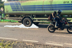 Pemotor Terpental di Perlintasan Gunung Megang, 2 Pelajar Jatuh di Jalur Berlawanan Saat Truk Tangki Melintas