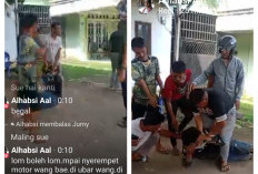 Diduga Hendak Begal Pengendara Motor, Seorang Pria di Talang Balai Ogan Ilir Diamankan Warga Lalu Dimassa