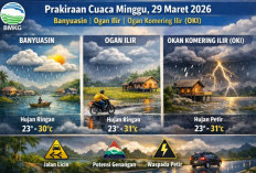 BMKG Rilis Prakiraan Cuaca Minggu 29 Maret 2026: Banyuasin, Ogan Ilir, dan OKI Berpotensi Diguyur Hujan