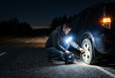 Pompa Ban dengan Lampu SOS Ini Bisa Selamatkan Nyawa? Wajib Dibawa Saat Ganti Ban di Jalur Sepi